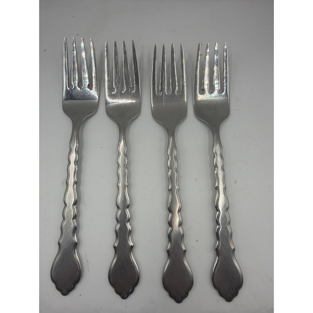 Oneida Community Cello Stainless Salad Forks Set of 4 Flatware 6 7/8"